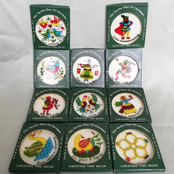 The Twelve Days of Christmas Tree Ornaments - Picture 1 of 15